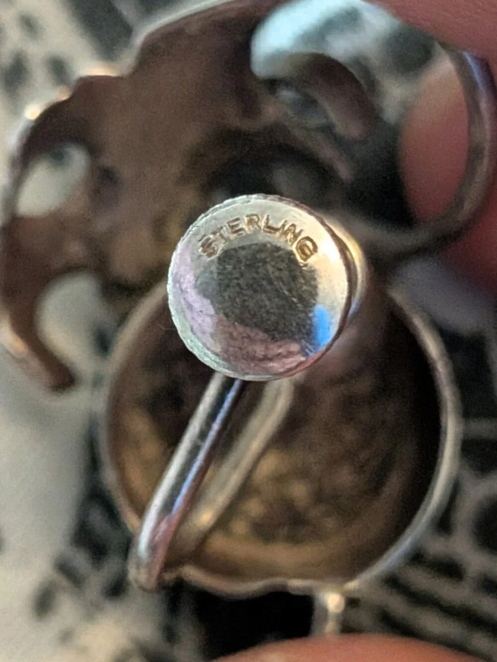 Vintage Heavy Brutalist Sterling Silver Abstract Modernist Screw Back Earrings